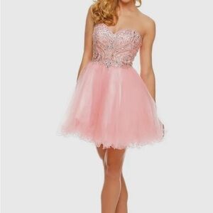 Blush pink sweetheart short dress